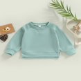 thumbnail image 3 of MesaSe Bébé Garçon Fille Solide Coton Pull-Over Col Rond Manches Longues T-Shirt Tops Printemps Vêtements d'Automne Brun 2-3 Ans, 3 of 7