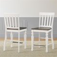 thumbnail image 2 of Steve Silver Joanna Two-tone Ivory and Dark Oak Counter Chair, 2 of 8