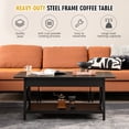 thumbnail image 4 of Gymax Coffee Table Industrial 2-Tier w/ Storage Shelf &Storage Shelf for Living Room Black, 4 of 10