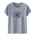 thumbnail image 4 of Liquidation d'Économies d'Été Iumwxz Tunique Coupe Classique T-Shirt d'Été Décontracté Hauts pour Femmes T-Shirt Graphique Floral Hauts T-Shirt à Manches Courtes Col Rond Hauts pour Dames Offres Hebdomadaires Date, 4 of 4