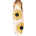 thumbnail image 2 of Lenago Robes d'Été Grande Taille pour Femmes Mode à Bretelles Taille Mi-Haute Col en V Sans Manches à Rayures Imprimé Floral Coupe Ajustée Plage Longue Robe Été Robes de Plage en Liquidation, 2 of 5