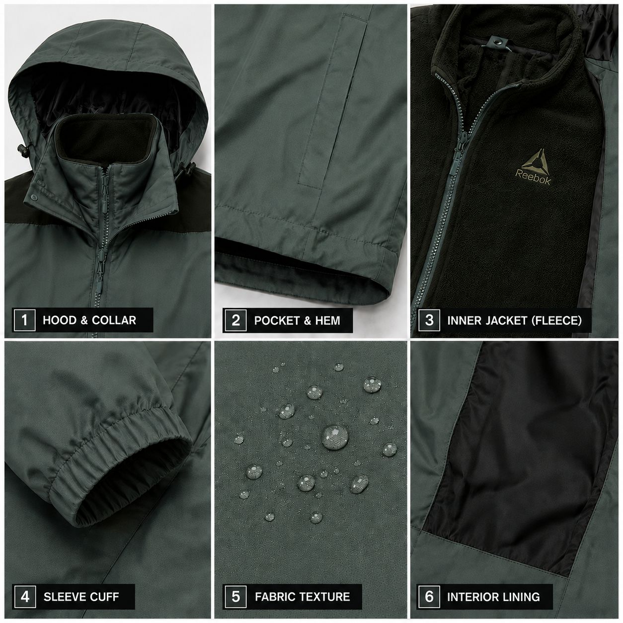 Manteau tout temps 4-en-1 Reebok pour femmes