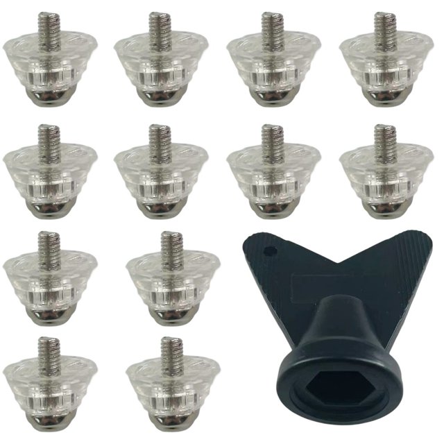 GLFILL 12 Pcs Crampons de Bottes de Soccer Pointes Stables Antidérapantes Crampons de Chaussures de Soccer Rugby pour Chaussures de Randonnée Crampons de Remplacement avec Clé