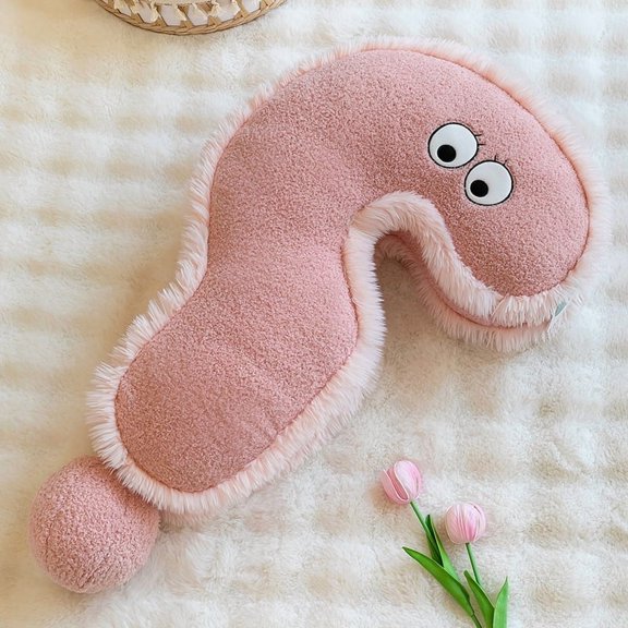 Bamboohart 1Pcs Question Mark Shaped Full Body Pillows for Sleeping Support  Pink