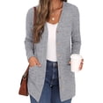 thumbnail image 1 of Innerwin Cardigan Sweater Long Sleeve Ladies Outwear Holiday Solid Color Soft Cardigans Gray XL, 1 of 3