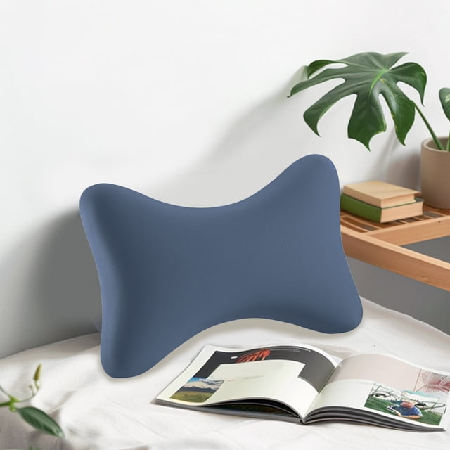 Meitianfacai Ice Silk Home Office Duple-Use Memory Foam Recliner Small Pillow Neck Headrest Chair Pillow Car Seat Cervical Pillow Cushion Neck Protection