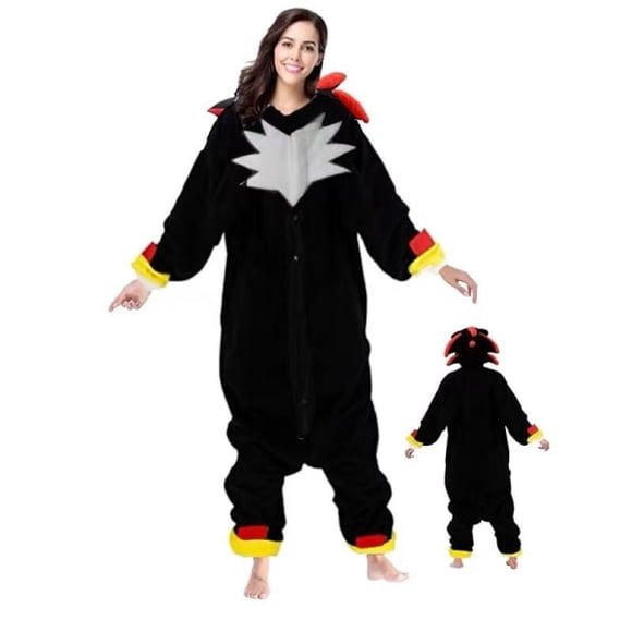Adult Sonic Pajamas Cartoon Home Clothes Animal Pajamas Warm Black Sonic