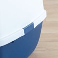 thumbnail image 4 of IRIS USA Jumbo Hooded Cat Litter Box with Scoop Navy, 4 of 5