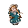 thumbnail image 3 of Yinanstore Poupée en Céramique Belle Fabriquée à la Main en Tenue Objets de Collection Modèle Hauteur 20 cm Vert, 3 of 8
