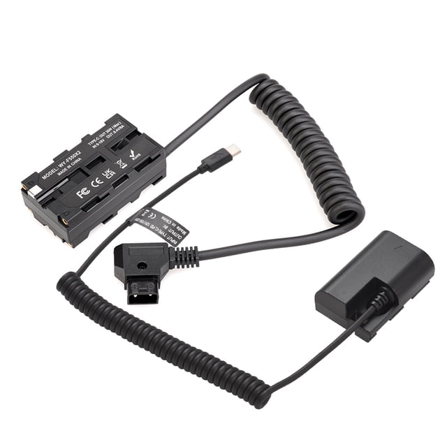 Pile Factice D-Tap vers NP-F550 Double Face + Type-C vers DR-E6