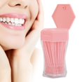 thumbnail image 1 of 200pcs Double Head Toothpick Household Cleaning Tartar Removal Toothpick Pink, 1 of 8