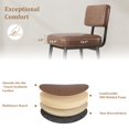 thumbnail image 3 of Set of 2 Counter Height Bar Stools, 26 Inch Faux Leather Upholstered Stool with Back & Metal Legs, Modern Barstool Set for Kitchen Island, Bar, Dining, Brown, 3 of 9