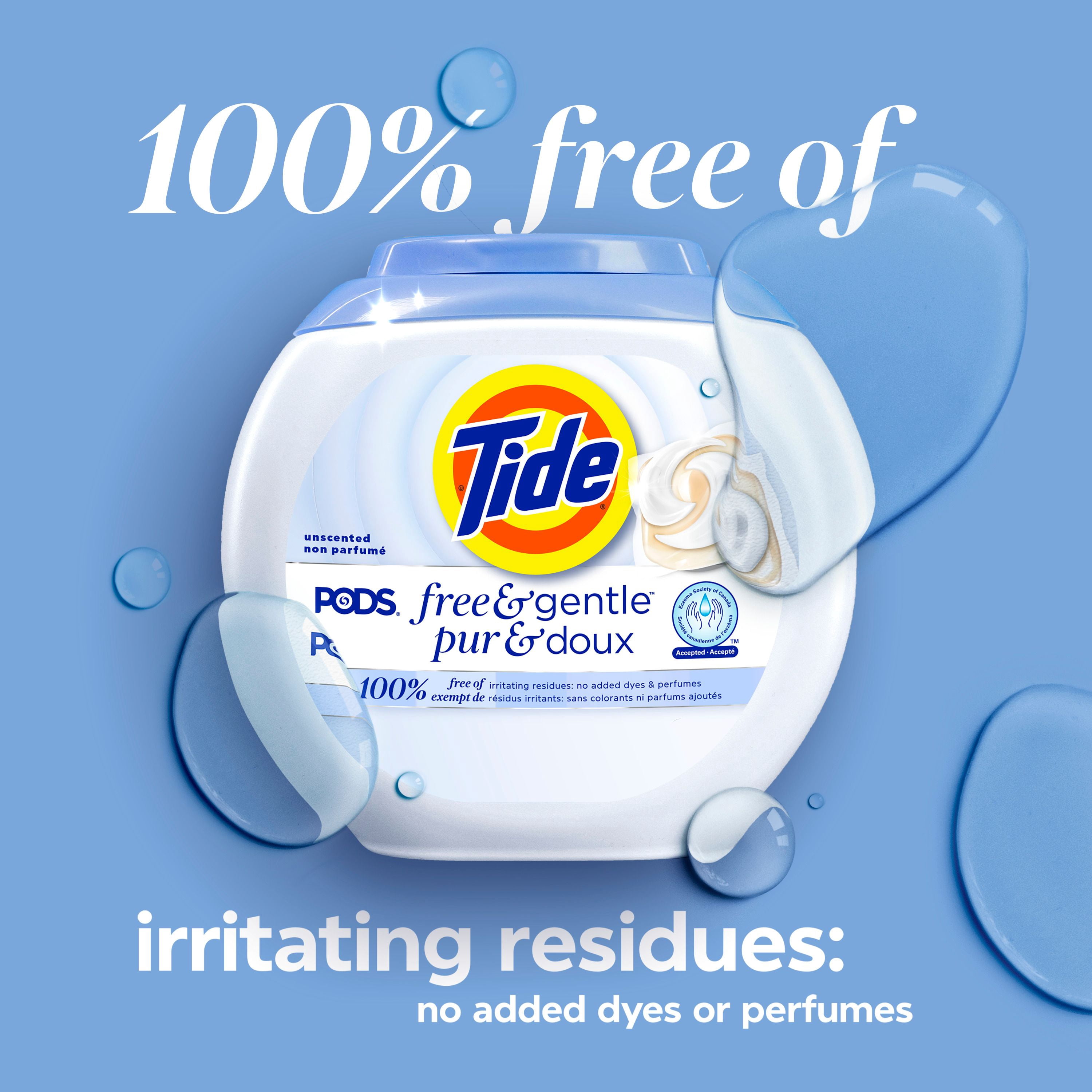 Tide PODS Free & Gentle Laundry Detergent Soap Pacs, Tide PODS Laundry Detergent, Laundry Detergent Pacs, Laundry PODS Detergent, 76 Count