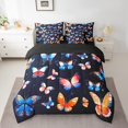 thumbnail image 2 of YST Ensemble de Literie Arc-en-Ciel Papillon, Floral, 7 Pcs, Nature, Couette, Lit Simple, 2 of 4