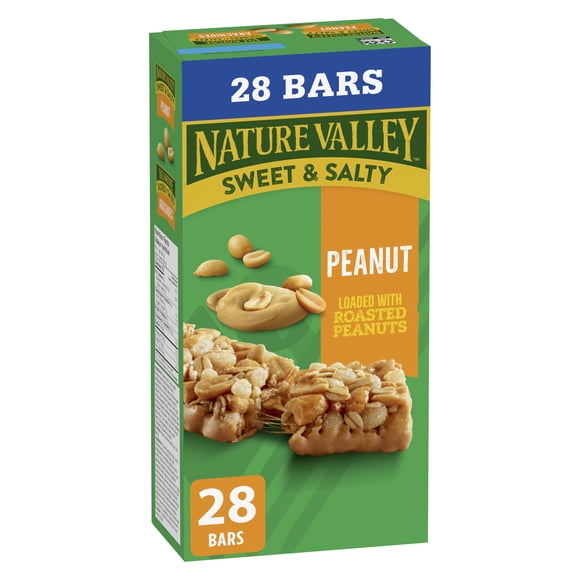 Nature Valley Barres Granola, Sucrées et Salées aux Noix, Arachides, Grains Entiers, 28 Barres