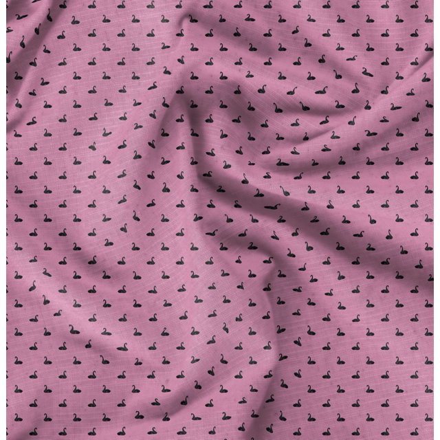 Soimoi Rayon Fabric Swan Bird Print Fabric by The Yard 42 Inch Wide