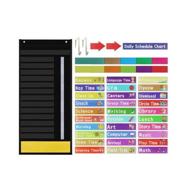 Milaget Calendrier Quotidien de Classe, Planification, Tableau de Poche, Horaire Quotidien, Tableau de Poche pour Noir