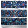thumbnail image 1 of Soimoi Poly Georgette Fabric Stripe & Mandala Kaleidoscope Print Fabric by Yard 52 Inch Wide, 1 of 3