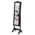 thumbnail image 1 of Topbuy Lockable Armoire Mirrored Jewelry Cabinet Dressing Storage Box  Organizer Black, 1 of 8