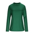 thumbnail image 4 of Floleo Women's Ribbed Turtleneck Fitted Tops Long Sleeve Shirts Basic Thermal Layering(Green,L), 4 of 9