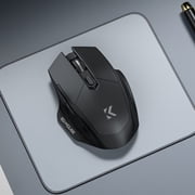 ZZkhGO Wireless Bluetooth Mouse, 2.4G Dual Mode Silent Gaming Mouse with 1600 DPI, Type-C Fast Charging Rechargeable Mouse for Office, Laptop, Computer, Black