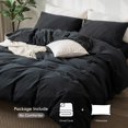 thumbnail image 2 of Bedding Duvet Cover Set Washed Cotton Linen Like Textu Breathable Durable Soft Comfy (Tannish Linen Grey Queen), 2 of 6