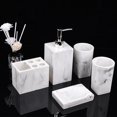 thumbnail image 2 of GROWTH TANK 5 Pack Bathroom Accessories Set Bathroom Essentials White for Countertop Storage, 2 of 9