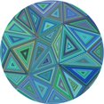 thumbnail image 1 of Ahgly Company Tapis d'Intérieur Lavables en Machine, Ronds, Transitionnels, Vert Turquoise Foncé, Ronds de 3', 1 of 7