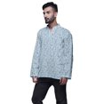 thumbnail image 2 of Atasi Kurta Décontractée Imprimée à Col Chinois Chemise Ethnique Kurta Courte pour Homme Tunique, 2 of 5