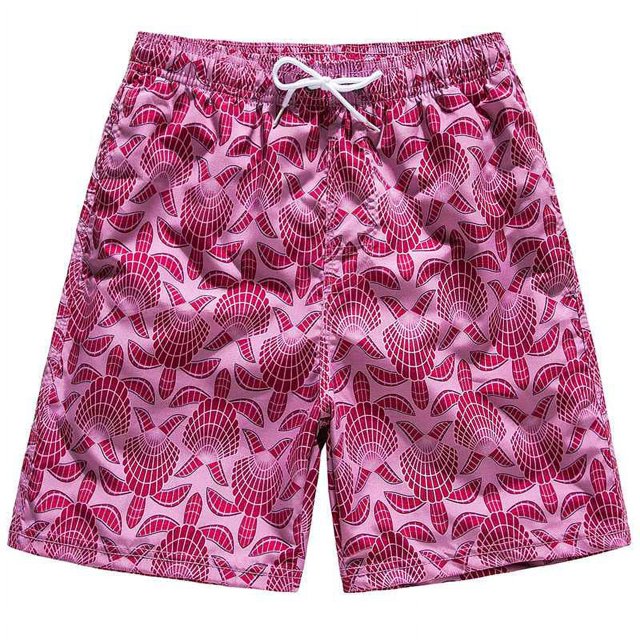 Fashionable Summer Swim Trunks for Men, Quick Dry Swim Shorts for Men, Swimwear, Bathing Suits, Swim Shorts with Various Colors & Designs, Quick Dry Nylon Shorts, Pink (Printed), Small