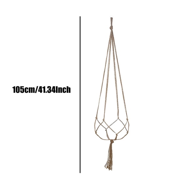 Cagogo Macrame Plant Hanger, Handmade Cotton Rope Hanging Planter for Indoor Plants, 4 Leg Braided Wall Mount Basket for Home Decor, Boho Style Macrame Pot Holder for Garden Office Living Room