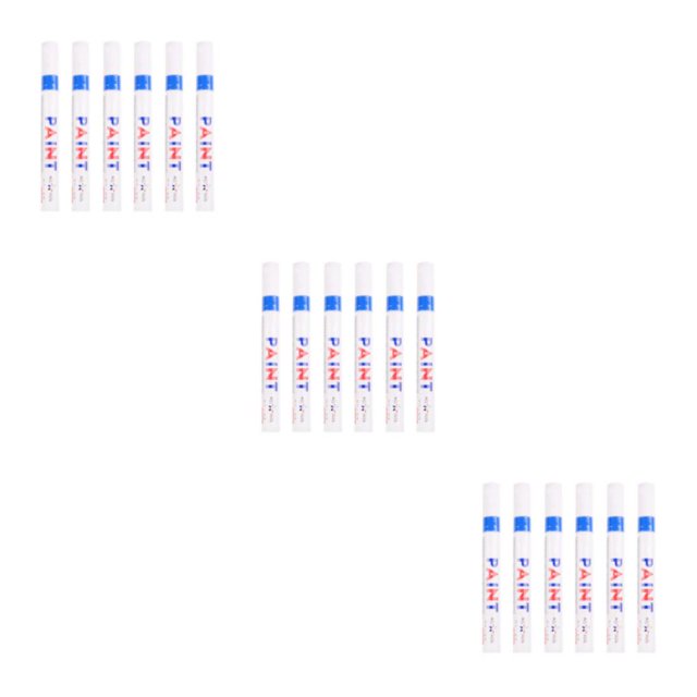 Decodeary 6pieces Quick Drying Paint Marker Pen Smooth Writing And Waterproof No Fade Marker Pens blue 3Set