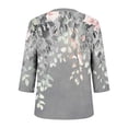 thumbnail image 4 of Jacenvly Hauts pour Femmes Décontractés Liquidation Blouse à Manches 3/4 à Col en V Imprimée Décontractée pour Femmes Grande Taille Haut à la Mode et Confortable Hauts pour Femmes Grande Taille, 4 of 5