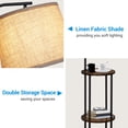 thumbnail image 4 of DEWENWILS Lampe sur Pied avec Table, Table d'Appoint Intégrée avec Lampes pour Salon, Lampes sur Pied de Style Ferme en Bois avec Abat-Jour Ajustable pour Chambre, Bureau, Brun, 4 of 7