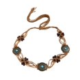 thumbnail image 2 of Abbracc Bohemian Belt with Knots and Inlays Classic Elegant Flax Rope Belt for Banquets A, 2 of 9