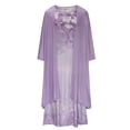 thumbnail image 4 of Vente de Liquidation Robe Deux Pièces Ample à Imprimé pour Femme Grande Taille, Manches 3/4, Col Rond, Jupe, 4 of 6