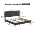 thumbnail image 3 of QinaQin Bed Frame with Adjustable Headboard, Modern Linen Upholstered Double Platform Bed Frame, Wooden Slat Support, No Spring Mattress Required, 3 of 8