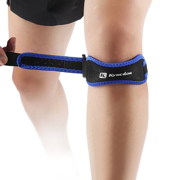 1pc Patella Protective Support Strap Knee Shock Absorption Adjustable Belt Breathable Pressured Protector for Men Women Sports