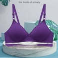 thumbnail image 3 of Womens Racerback Bras Full-Coverage Bra Feature V-Neck Demi & Balconette Bra Style W-223 Hook and Eye Closure Full-Coverage Wirefree Bra Purple XL, 3 of 5