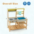 thumbnail image 3 of Costway Wooden Play Kitchen Set, Outdoor Kid's Mud Kitchen with Faucet & Water Box, 3 of 10