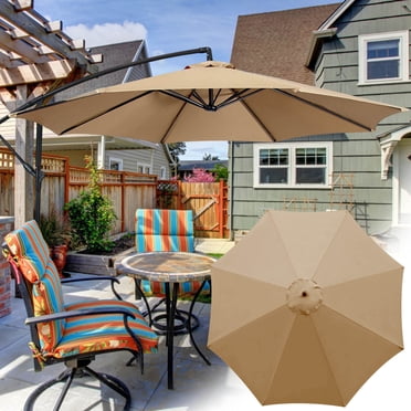 Aqestyerly Outdoor Patio Umbrella Polyester Garden Umbrella Canopy Sunshade Waterproof Rainproof Replacement Cover HWRETIE