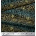 thumbnail image 2 of Soimoi Velvet Fabric Artistic Flower Mandala Print Sewing Fabric Yard 58 Inch Wide, 2 of 5
