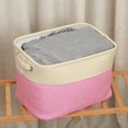 thumbnail image 1 of Sundries Storage Basket Foldable Cotton Linen Box For Home Bedroom Houseroom, 1 of 3