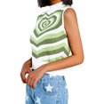 thumbnail image 3 of Women's Print Knitted Sleeveless Crop Tank Tops Y2K Color Block Vest, 3 of 8
