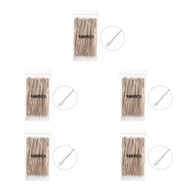 Transemion Lot de 100 Embouts en Coton Pratiques Tampons Cosmétiques Format Compact Outil de Maquillage 5 Ensembles