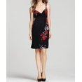 thumbnail image 1 of 298 $ ELIE TAHARI Robe Renee Noir Rouge à Fleurs Froncée en Jersey Soie ( 2 ), 1 of 1