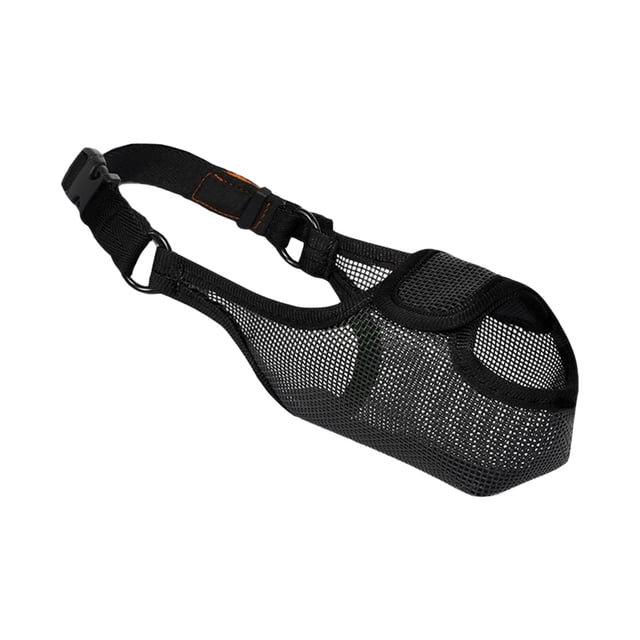 Dog Muzzle Mesh Breathable Polyester Material Non Strangle Adjustable Secure Barking Biting Control Allows Panting Drinking for Small Medium Large Dogs