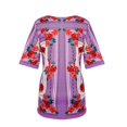 thumbnail image 3 of Women‘s Flower Print O-Neck Short Sleeve Blouse T-shirt, 3 of 6