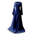thumbnail image 4 of DDAPJ pyju Robes Médiévales Grande Taille pour Femmes Robe Maxi à Manches Longues Évasées Robes de Princesse de la Renaissance Robe de Bal Robe de Fée Elf Soldes de Liquidation Bleu G, 4 of 6