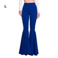 thumbnail image 2 of mmirethe Cotton Wide Application Trousers In Multiple Sizes Available Stretchy High Waist Bell Bottom Pants navy blue L 1Set, 2 of 6